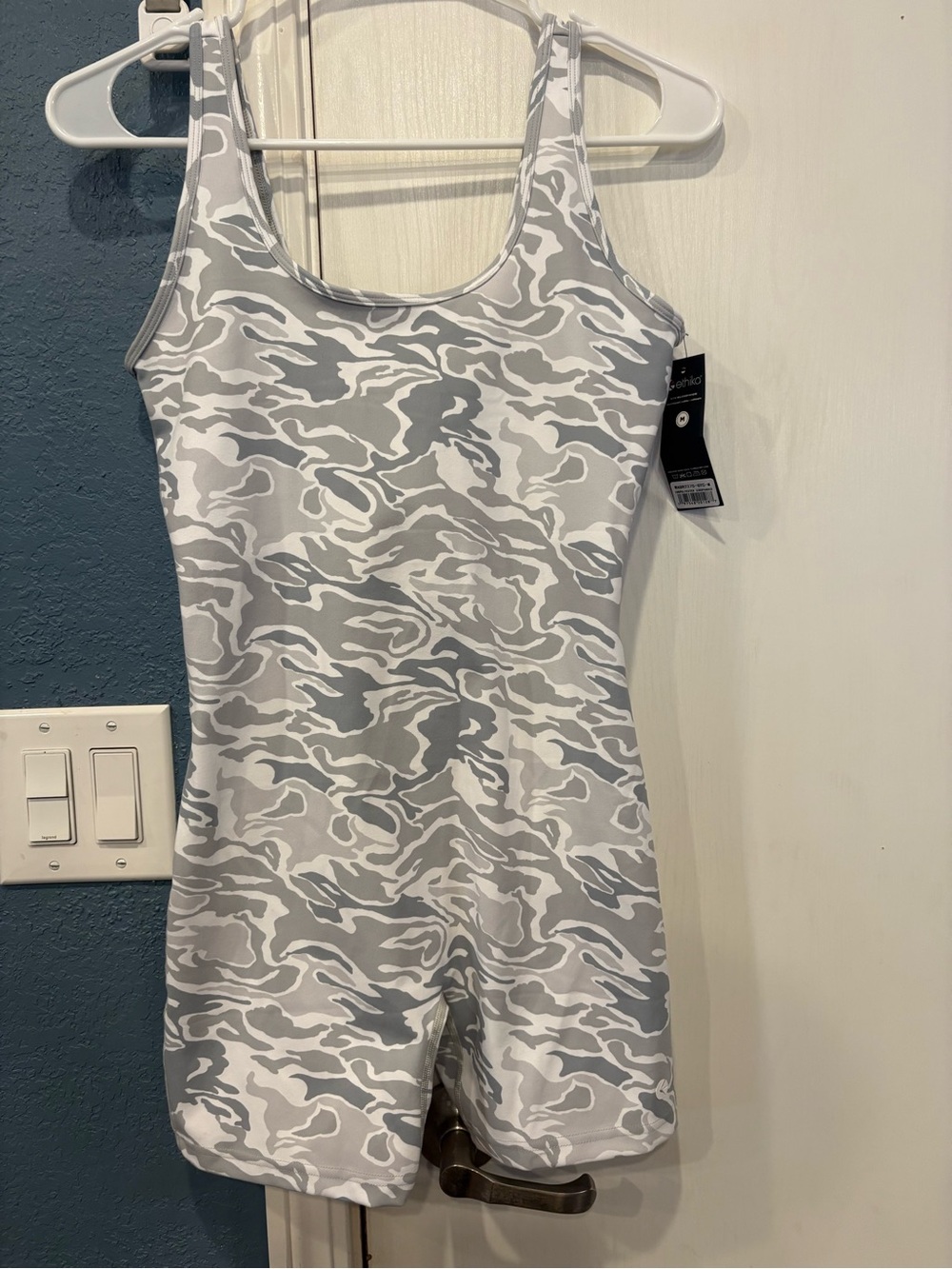 Ethika Womans Gray & White Camo One-Piece